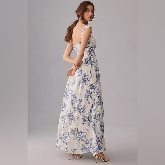 BHLDN REFORMATION Jayde Pale Blue Floral Maxi Dress Size 2 NWT - Picture 8 of 13
